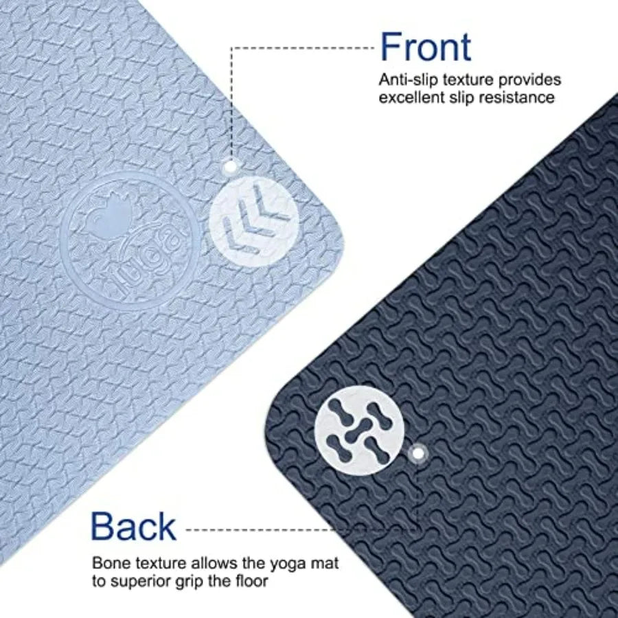 Yoga Mat Thick Non Slip Anti Tear Pilates Mat EcoFriendly