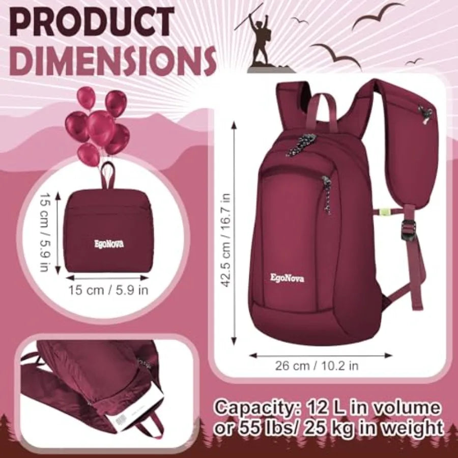 Ultralight Packable Daypack Water Resistant Hiking Backpack