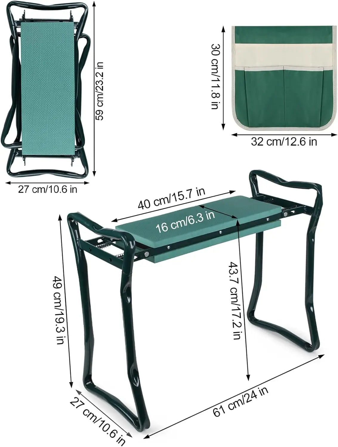 Garden Kneeler And Seat With Foam EVA Kneeling Pad
