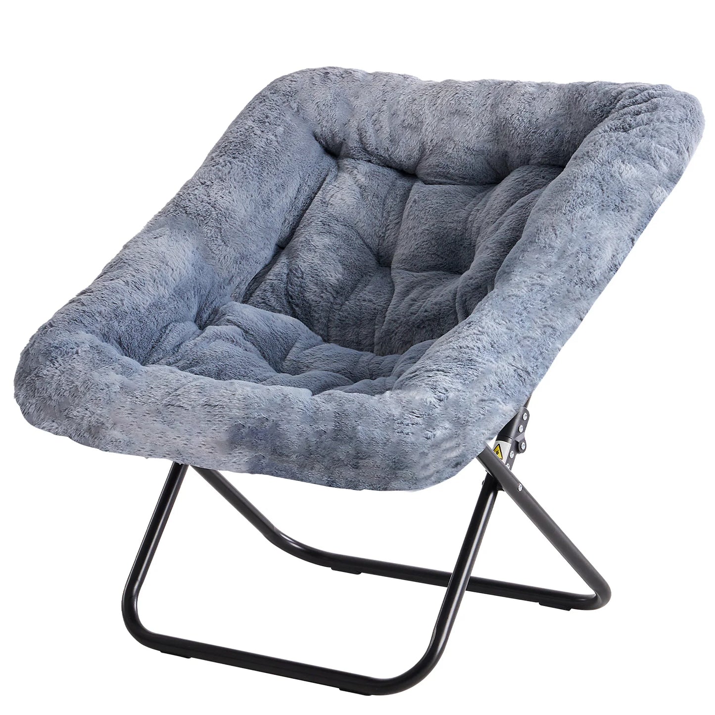 JHK Cozy Faux Fur Saucer Chair With Metal Frame And Padded Seat For Comfort