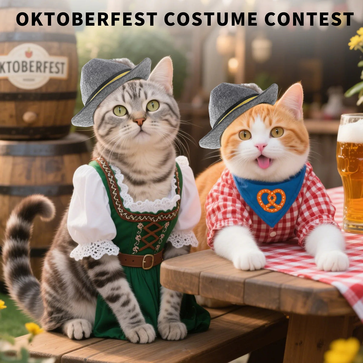 Bavarian Oktoberfest Costume Hat for Dogs and Cats