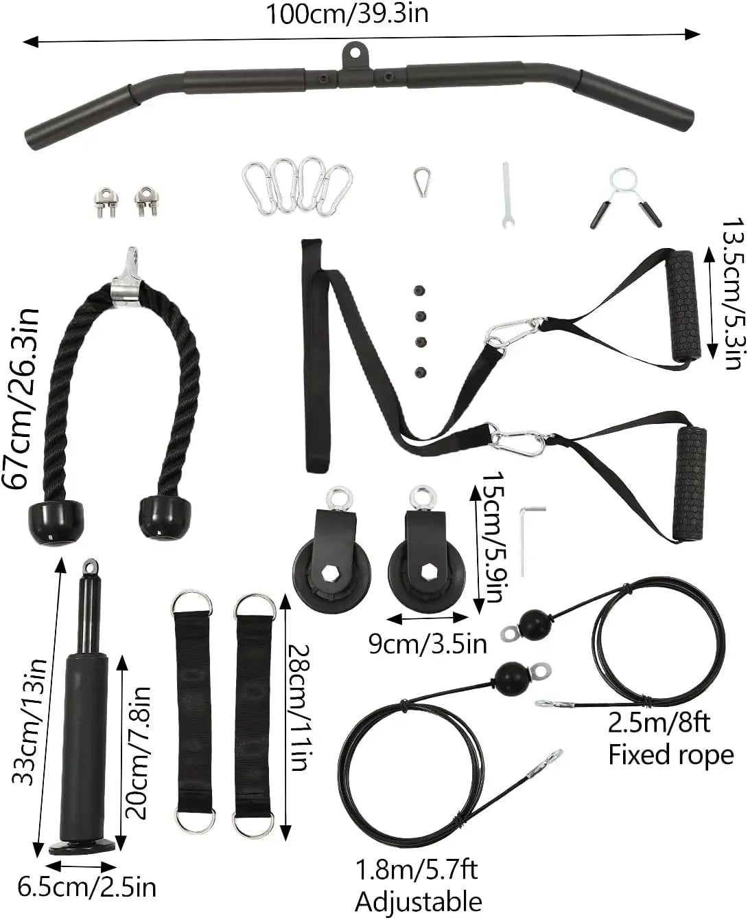 Home Gym Upper Body Cable Lat Pulldown System For Triceps