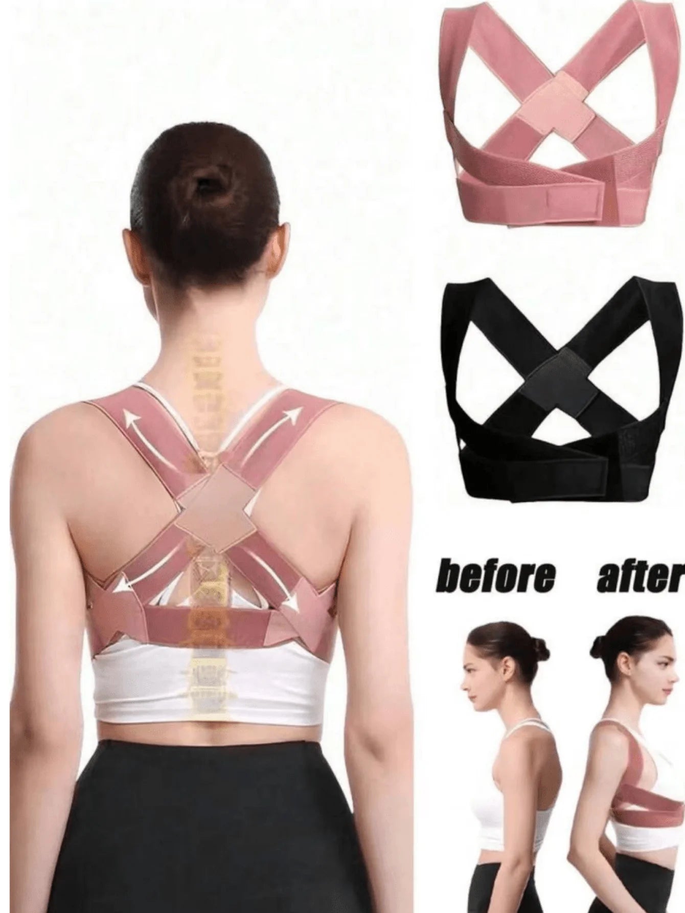 Posture Corrector Shoulder Brace With Adjustable Back Support For Pain
