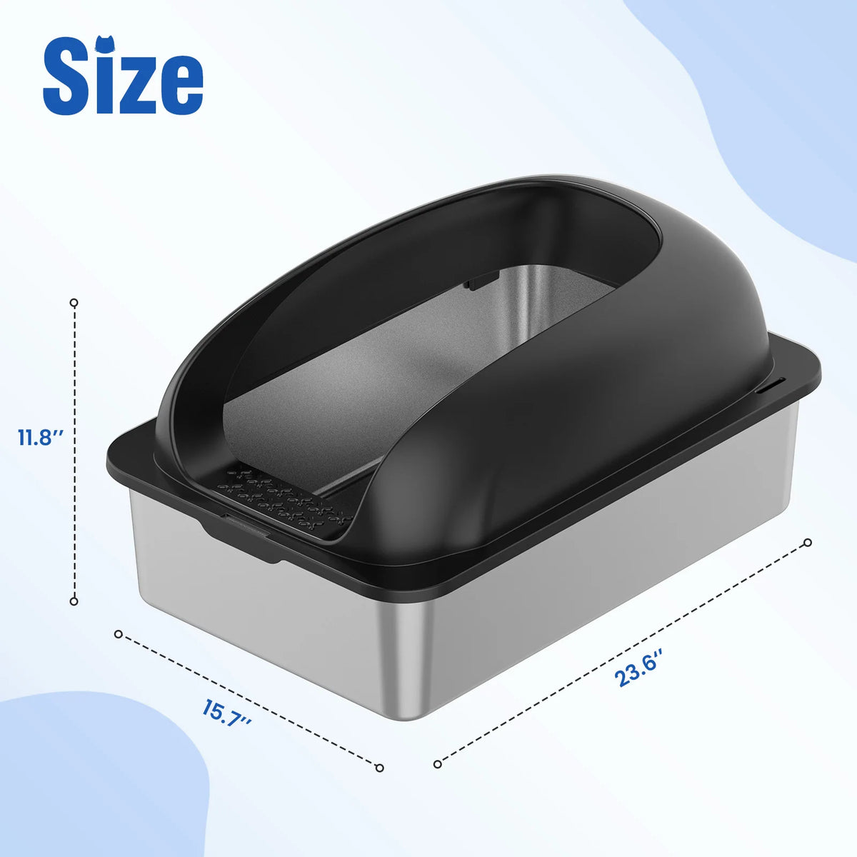 Stainless Steel Cat Litter Box with Lid and Scoop