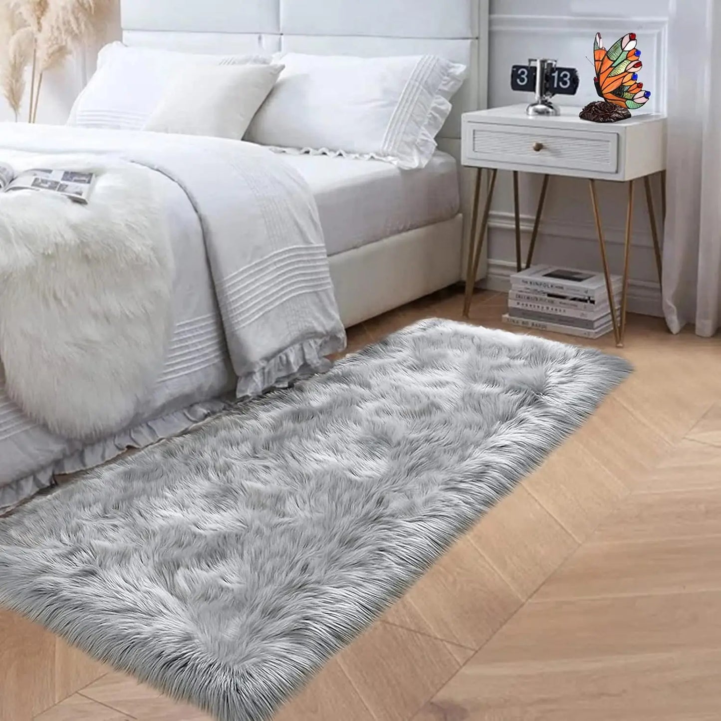 Fluffy Faux Fur Rug For Living Room And Bedroom Washable