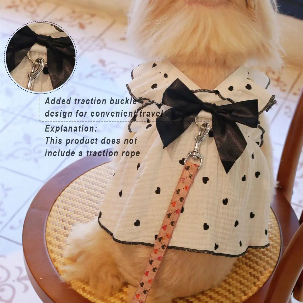 Heart Print Dress for Small Dogs and Cats