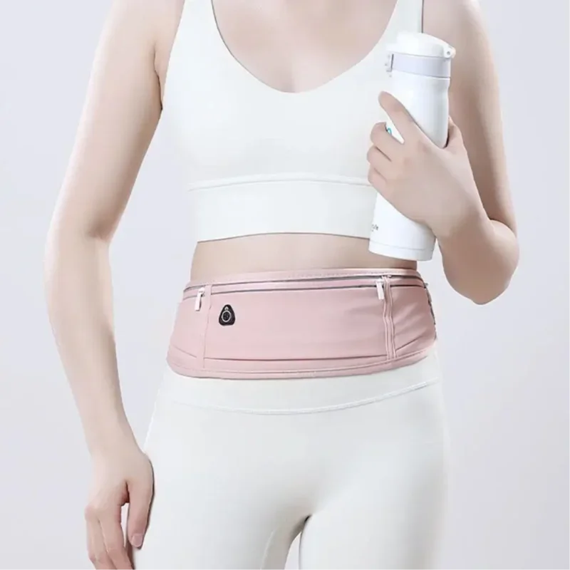 Unisex Reflective Running Waist Pack With Water Bottle Holder Phone Pocket