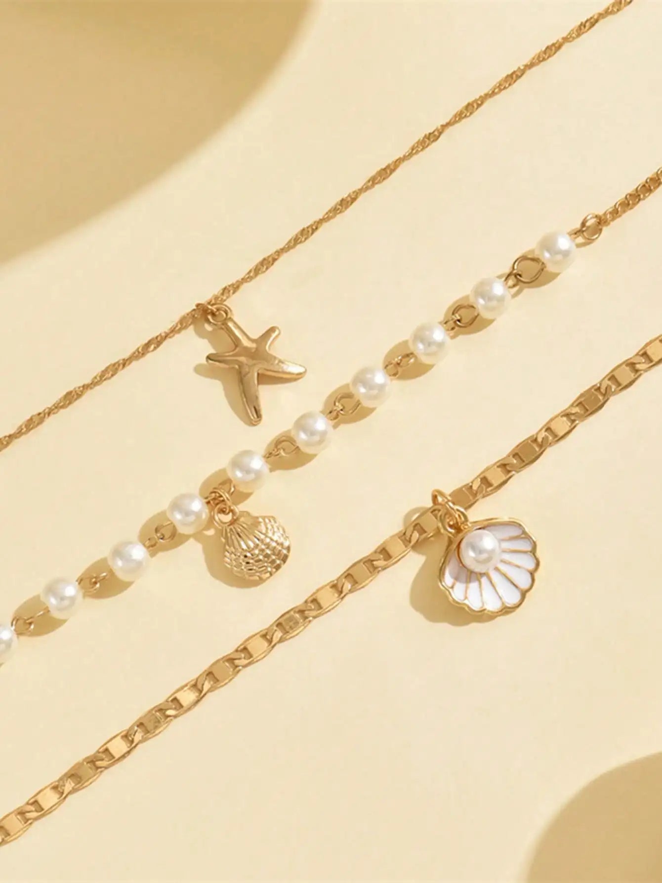 Bohemian Starfish Pearl Pendant Necklace For Beach Vacation Travel