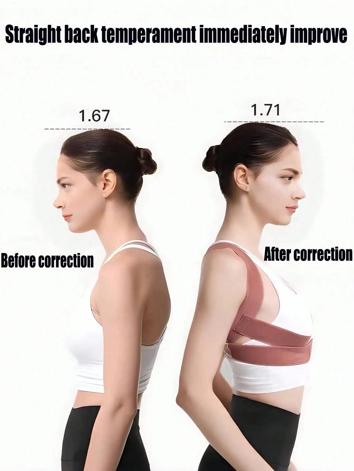 Posture Corrector Shoulder Brace With Adjustable Back Support For Pain