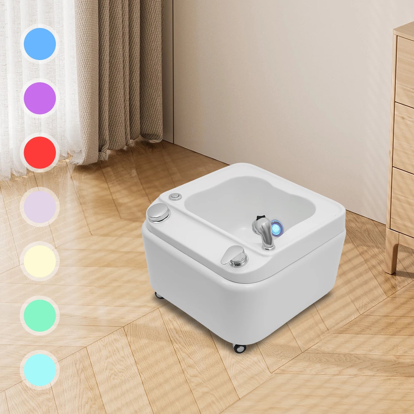 Acrylic Footbath with Massage 15L Massage Footbath Bow with LED Light Foot Bath Spa Tub Footbath Beauty Salon Spa Footbath Elect