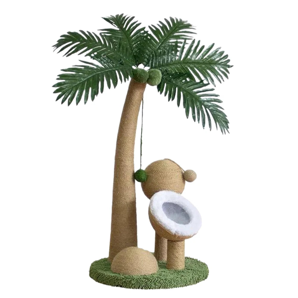 Coconut Tree Cat Scratching Post Interactive Claw Sharpener Sisal