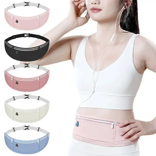 Unisex Reflective Running Waist Pack With Water Bottle Holder Phone Pocket