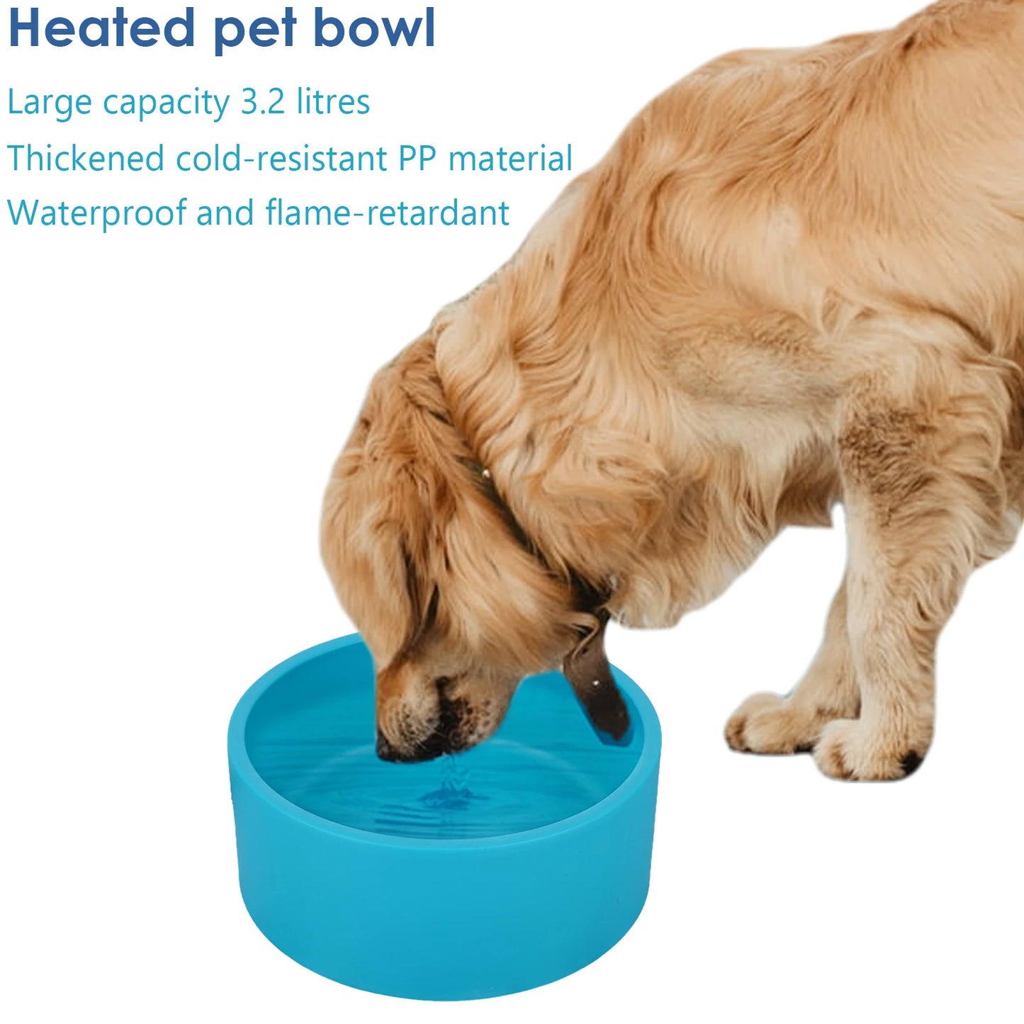 Outdoor Heated Pet Water Bowl 3.2 L Anti Freeze For Pets