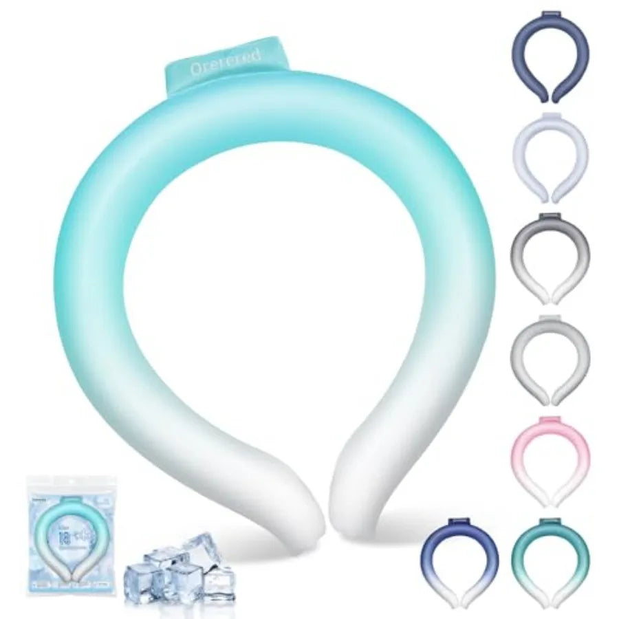Neck Cooling Tube 70% Gel Increase Ice Ring Neck Cooler Wearable Body Cooling Products for Summer Outdoor Indoor Activities Rel