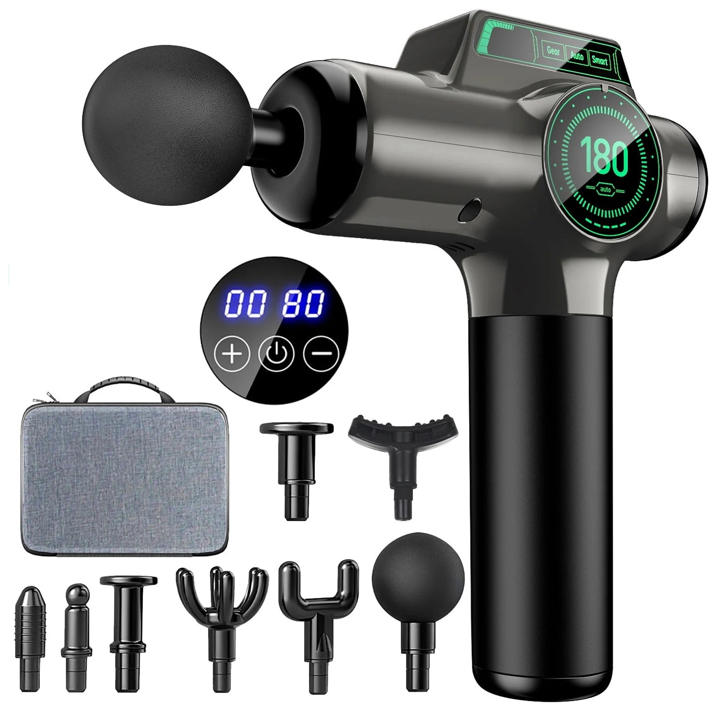 Powerful Massage Gun With 99 Speed Levels And 8 Attachments