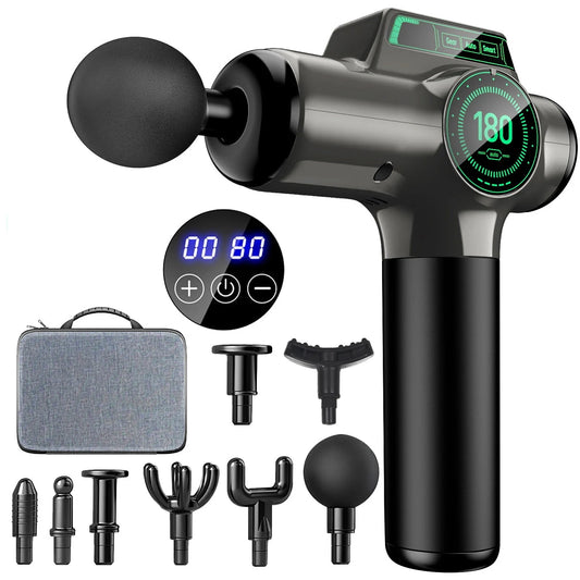 Powerful Massage Gun With 99 Speed Levels And 8 Attachments