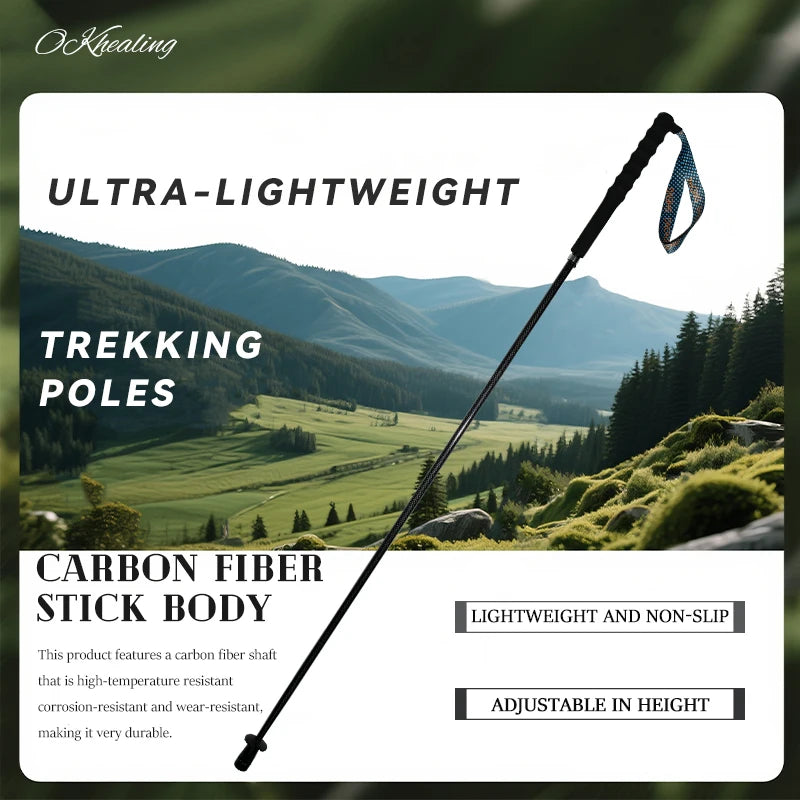 OKHEALING Local Carbon City Walking Sticks Carbon Fiber Trekking Poles
