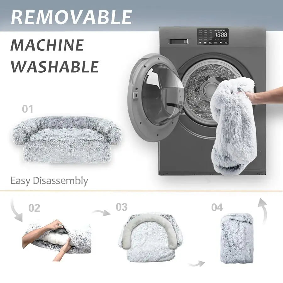 Pet Calming Bed Mat for Dogs and Cats with Plush Waterproof Lining