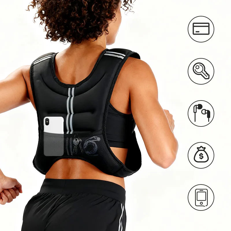 Weight Vest With Reflective Stripe For Workout And Running