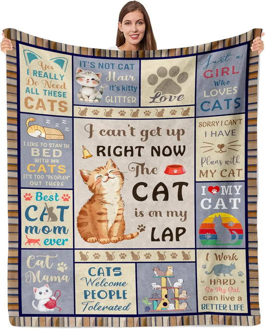 Cat Lover Throw Blanket For Cat Moms And Cat Ladies