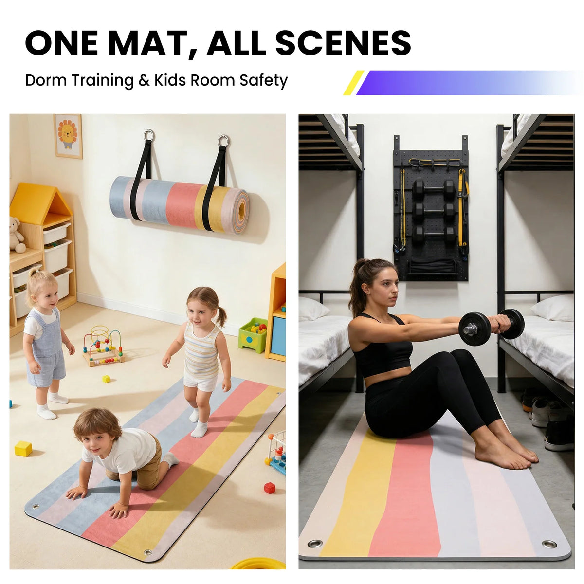 Non-Slip Hanging Exercise Mat, 71 x 24 in