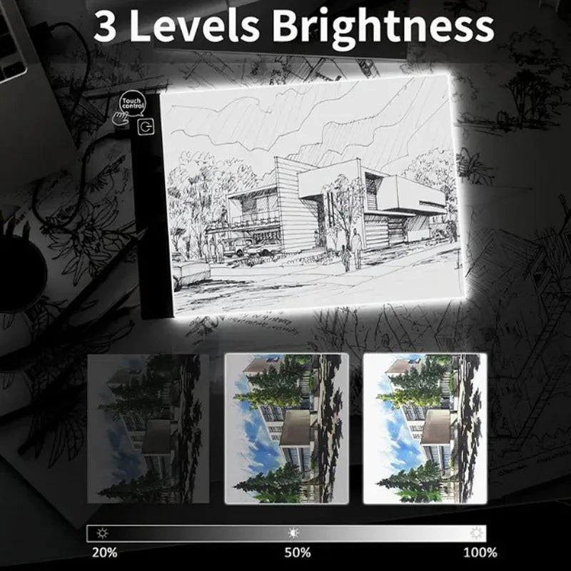 Led Drawing Copy Pad 3 Level Dimmable Board Table Animation Painting Educational Toys Gift Adjustable Light Notepad For Children