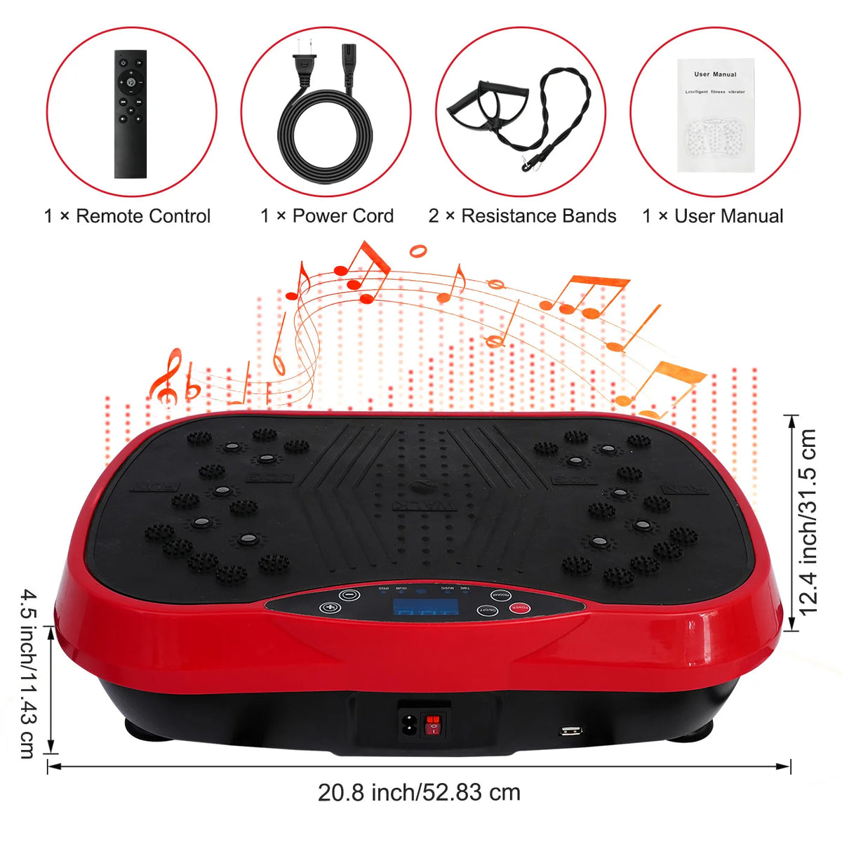 200W Vibration Plate with Remote and Bands