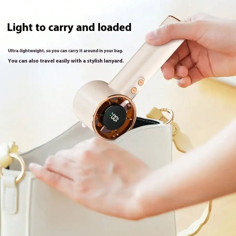 Portable Handheld Mini Fan With Digital Display USB Rechargeable