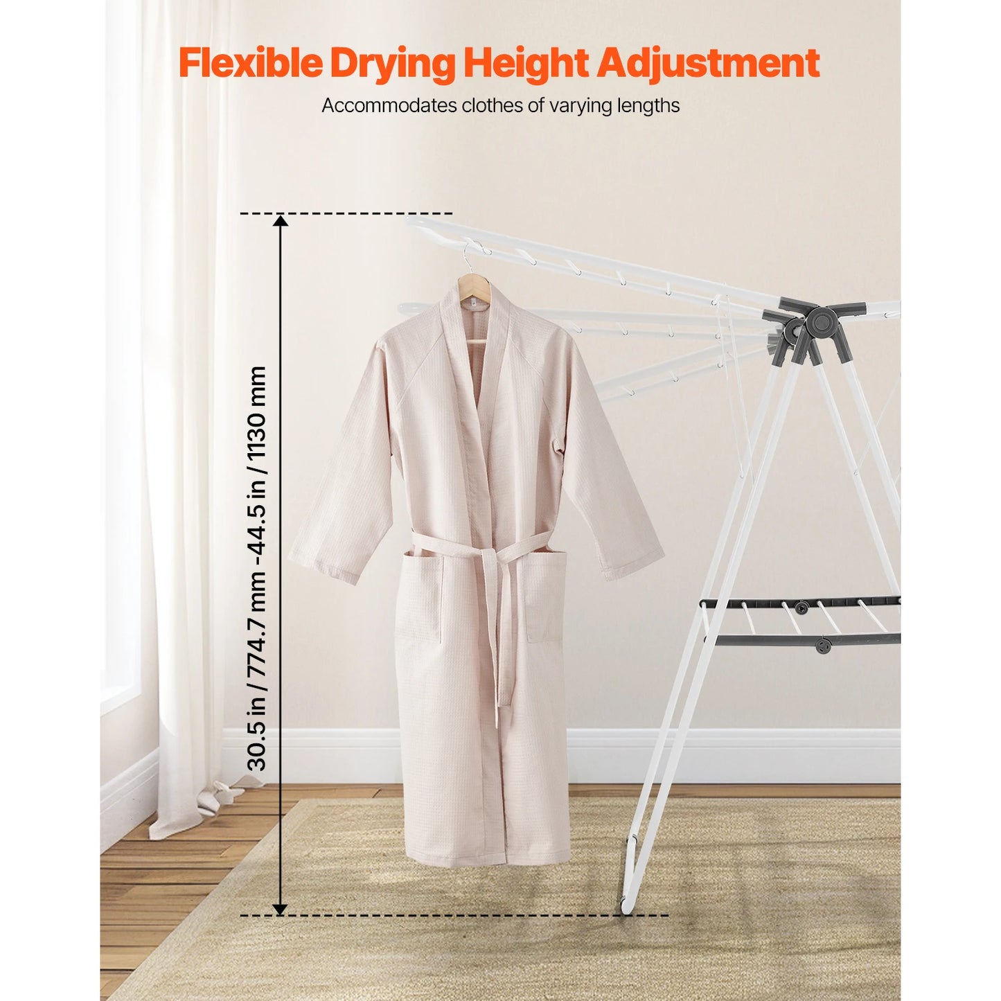 Foldable Clothes Drying Rack Outdoor Indoor With Sock Clips