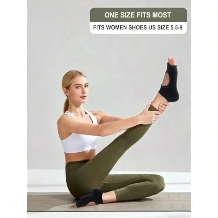 Toeless Pilates Socks For Women With Non-Slip Grips Barefoot Workouts