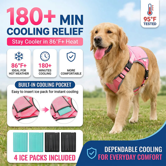 Cooling Vest Pet Cool During Walks Or At Home Features Replaceable Cooling Pack For Alaskan Malamutes, Golden, Border Outdoors