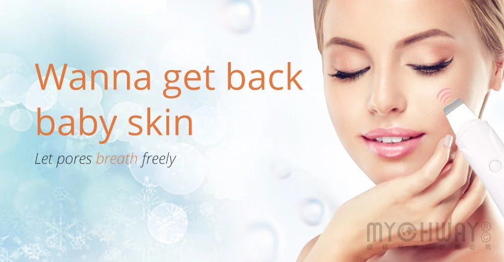 3 in 1 Skin Care Ultrasound Dermabrasion Beauty Device for Facial Cleaning