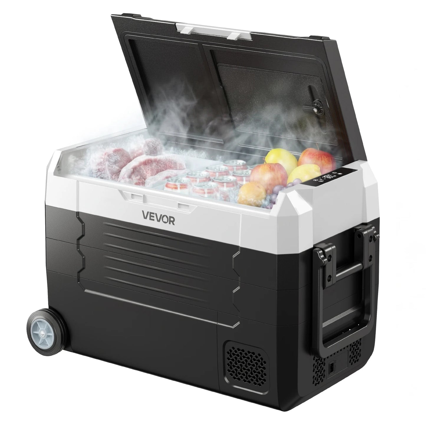 SucceBuy Portable Car Refrigerator with Wheels and App Control