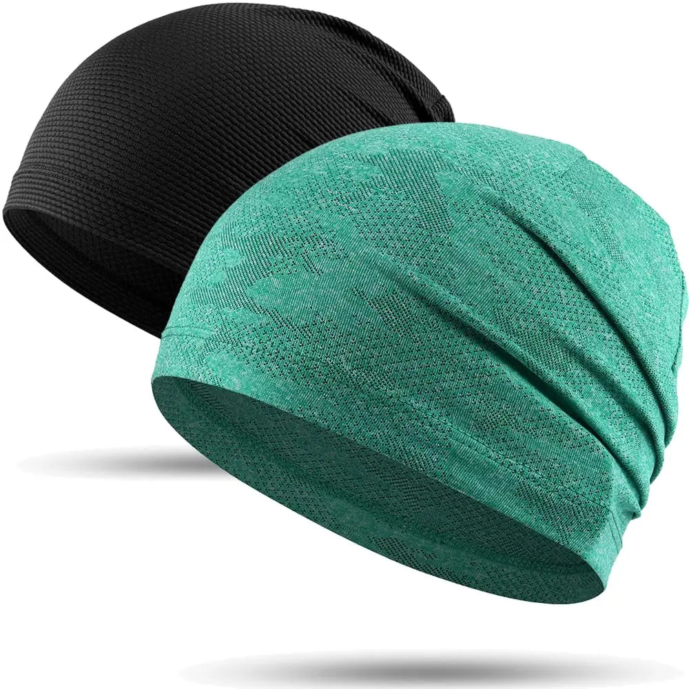 2PCS Quick-drying Running Caps Summer Breathable Cool Sports Hats Outdoor Cycling Hiking Baseball Skullies Stretchy Beanies Hat