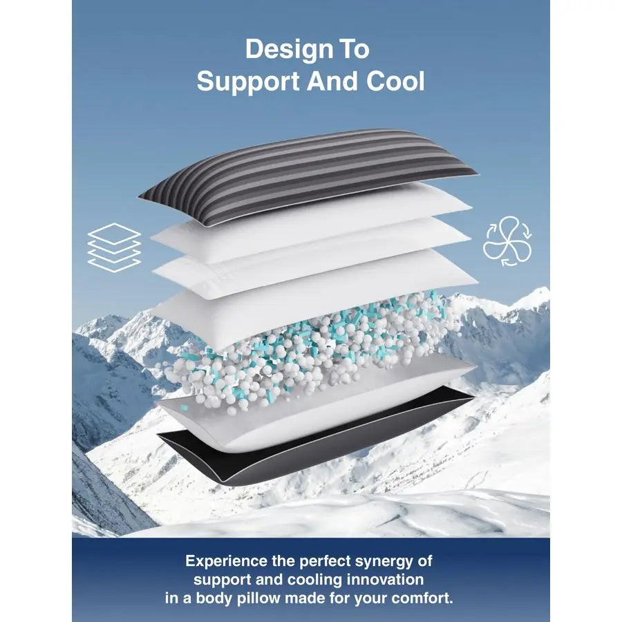 Cooling Memory Foam Body Pillow For Side Sleepers Breathable Support