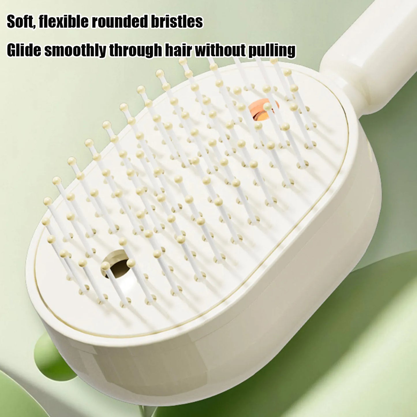 Electric Steam Brush USB-C Charging Wet Electrics Hairbrush Rechargeable Steams Hair Straightener for Both Long & Short Hairs