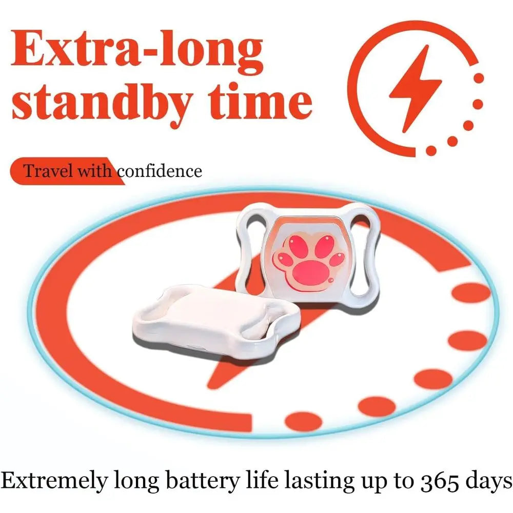 Pet GPS Tracker for Dogs & Cats - No Monthly Fee/Subscription, Free Pet Collar Included | Waterproof, Anti-Lost, Real-Time Track