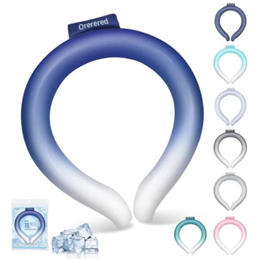 Neck Cooling Tube 70% Gel Increase Ice Ring Neck Cooler Wearable Body Cooling Products for Summer Outdoor Indoor Activities Rel