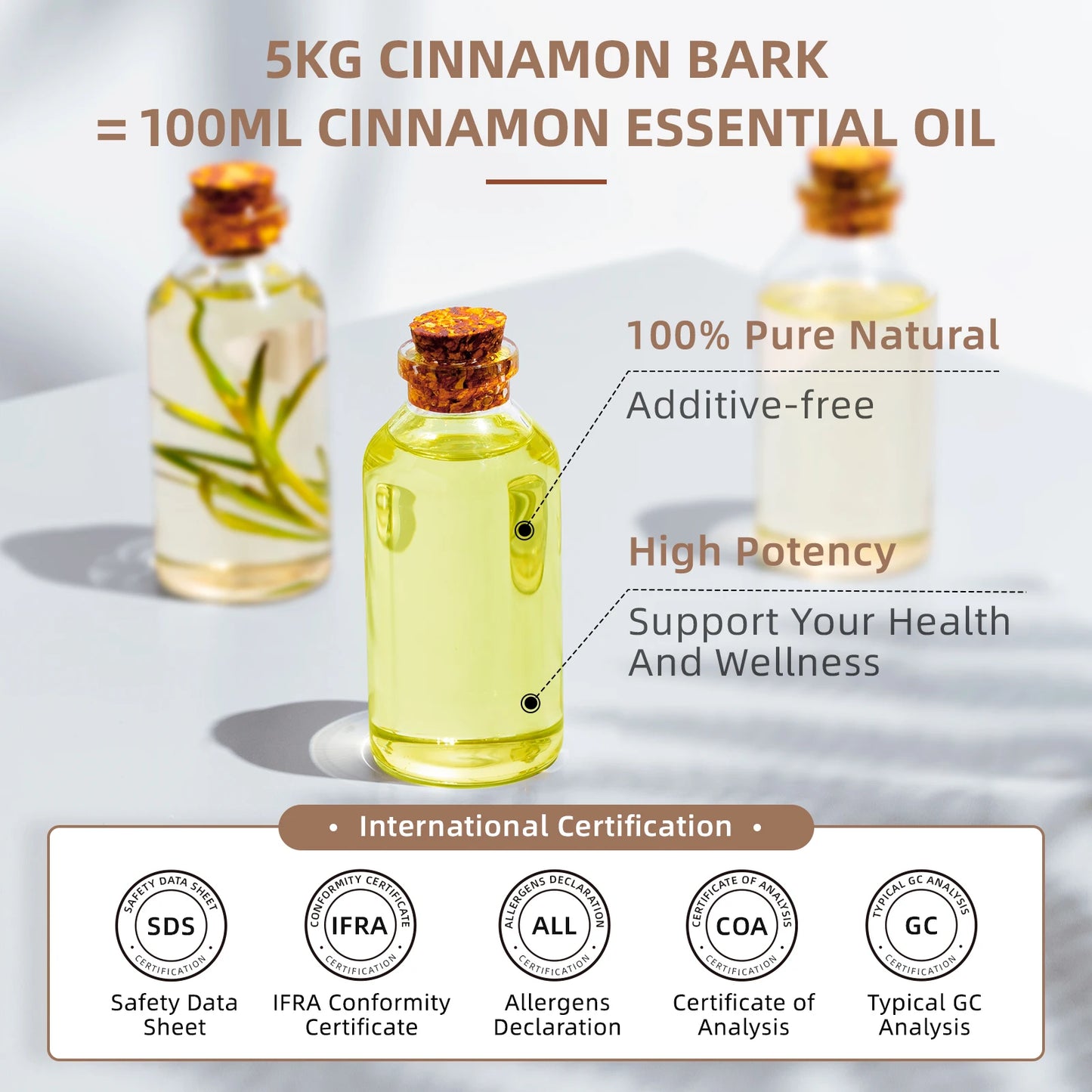 HIQILI Cinnamon Bark Essential Oil for Aromatherapy and Diffusers