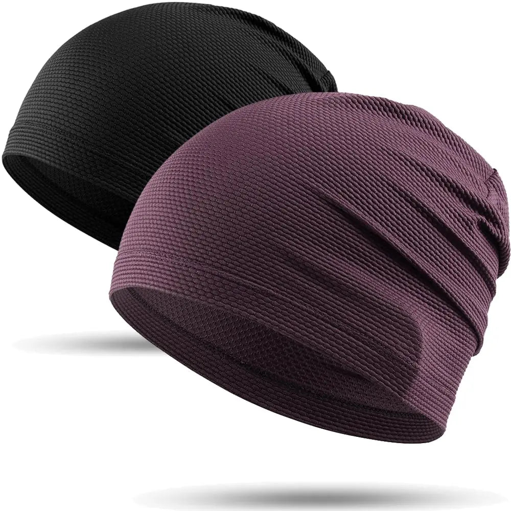 2PCS Quick-drying Running Caps Summer Breathable Cool Sports Hats Outdoor Cycling Hiking Baseball Skullies Stretchy Beanies Hat