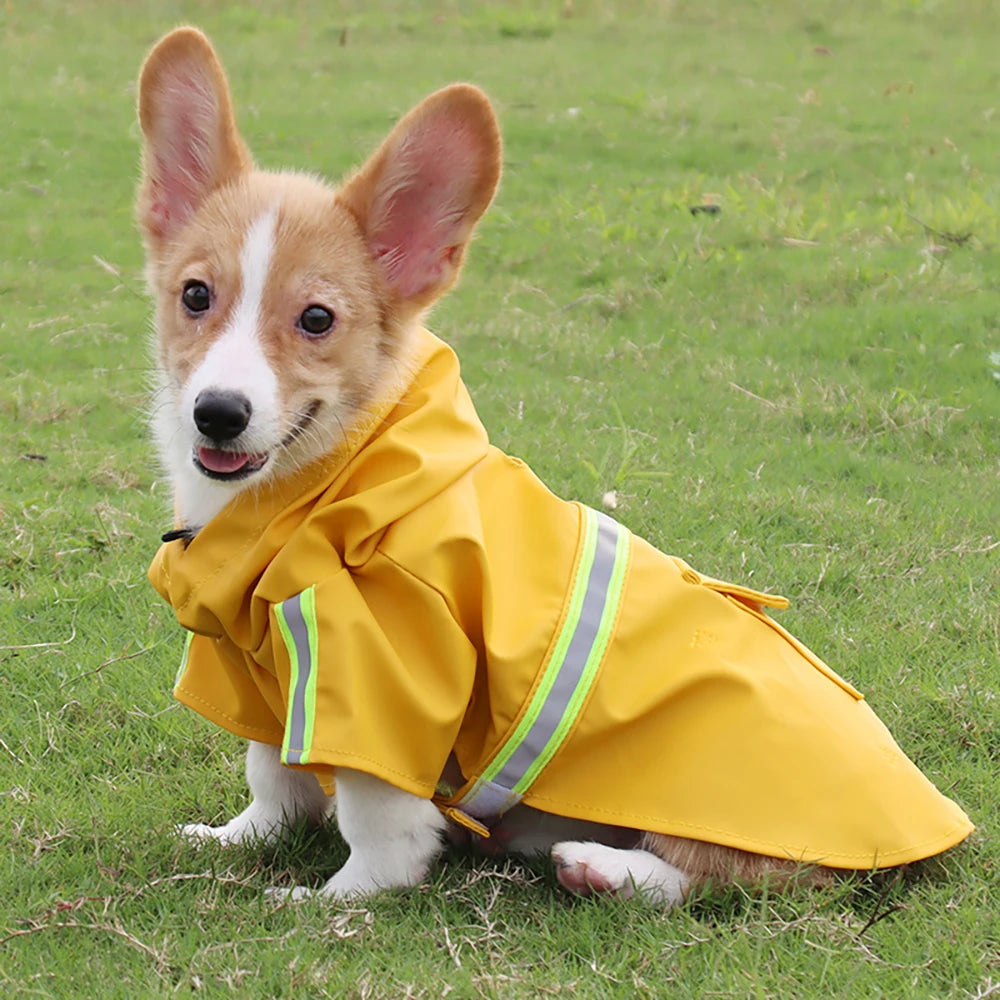Reflective Hooded Waterproof Dog Raincoat
