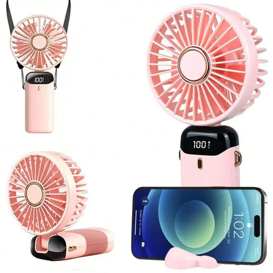 Portable Handheld Fan With 4000mAh Battery USB Powered 5 Speeds