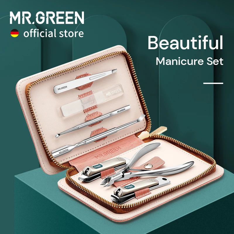 MR.GREEN Stainless Steel Manicure Pedicure Set With Nail Clippers And Scissors