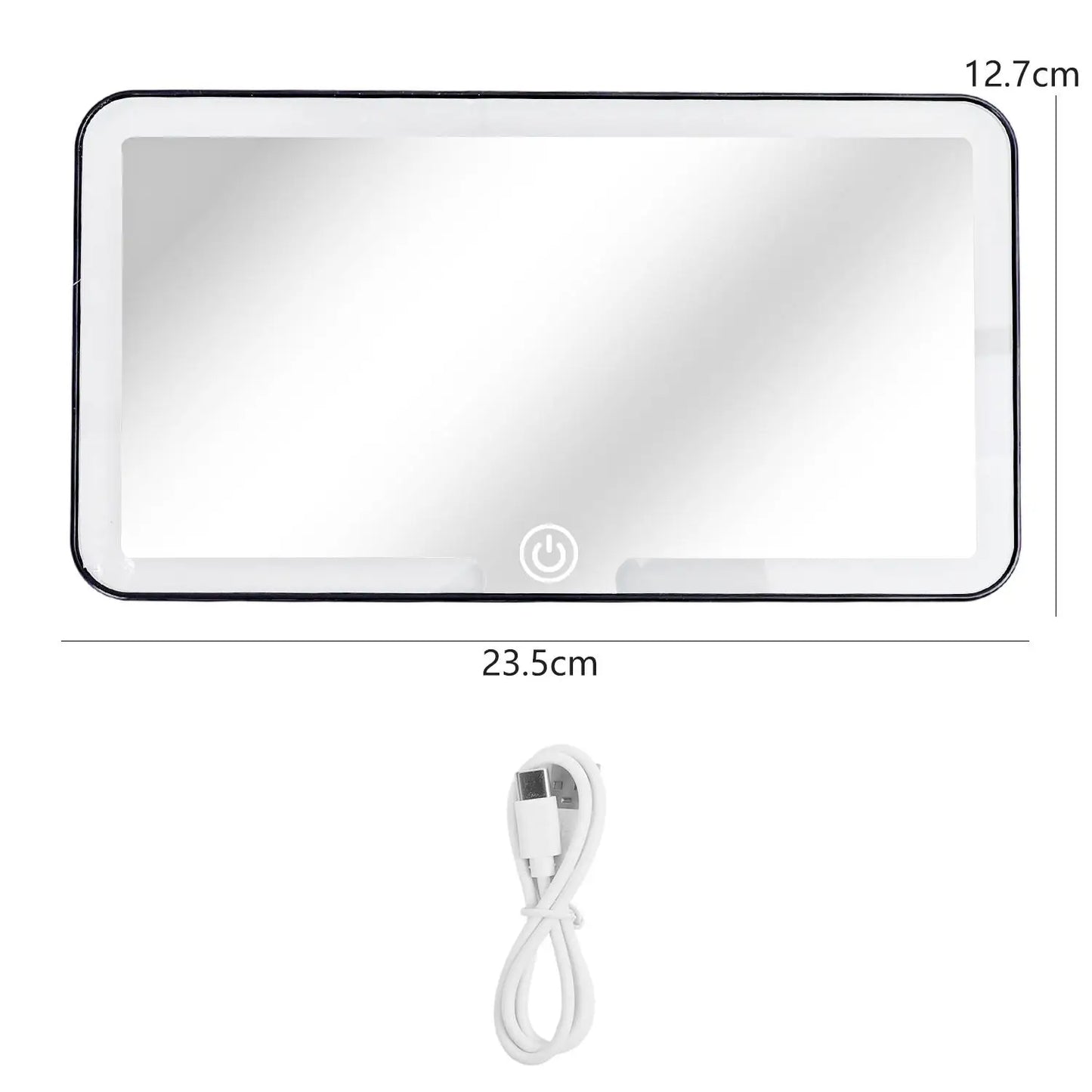 LED Car Makeup HD Mirror Sunshade Makeup Hanging Mirror Ultra Thin USB Charge Autom Cosmetic Mirror Touch Screen Dimmable Light