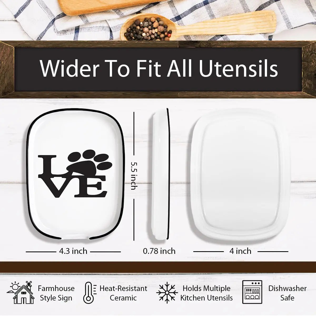 Ceramic Dog Paw Spoon Rest For Stove Top Cute Gift