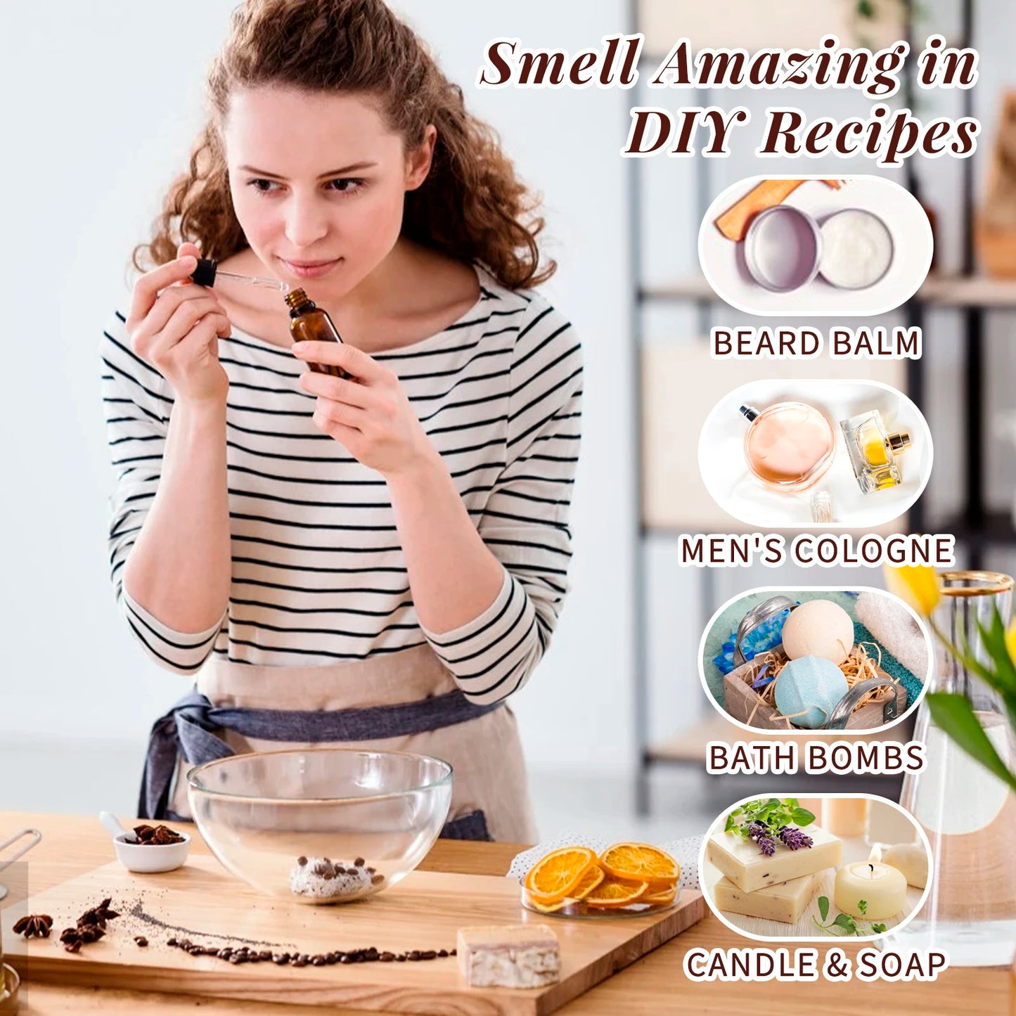HIQILI Woody Fragrance Oils Set 6-Piece Gift for Aromatherapy Diffusers