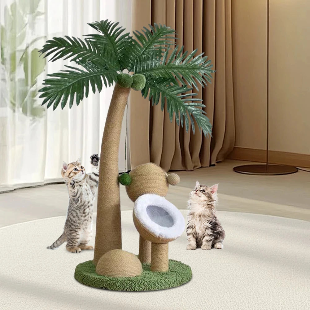 Coconut Tree Cat Scratching Post Interactive Claw Sharpener Sisal