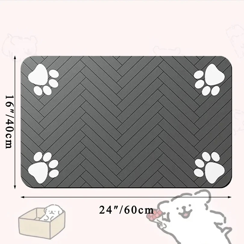 ThePetzStore Quick Dry Diatomite Pet Feeding Mat Keeps Floors Dry