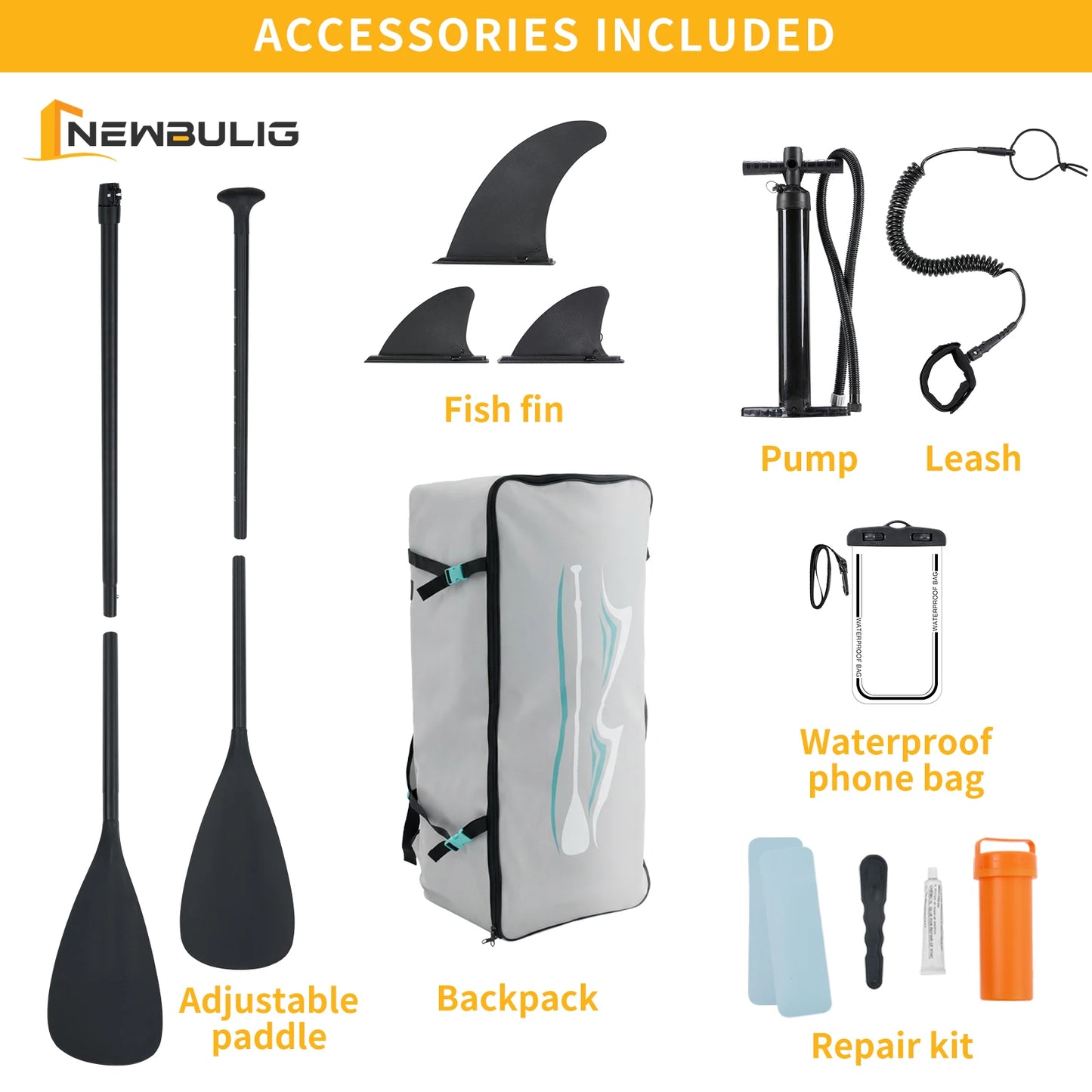 JHK Inflatable Stand Up Paddle Board 10.5'×33'' Paddle Boards with Non-Slip Deck Durable Advanced Material and Complete SUP Accessories for All Skill Levels