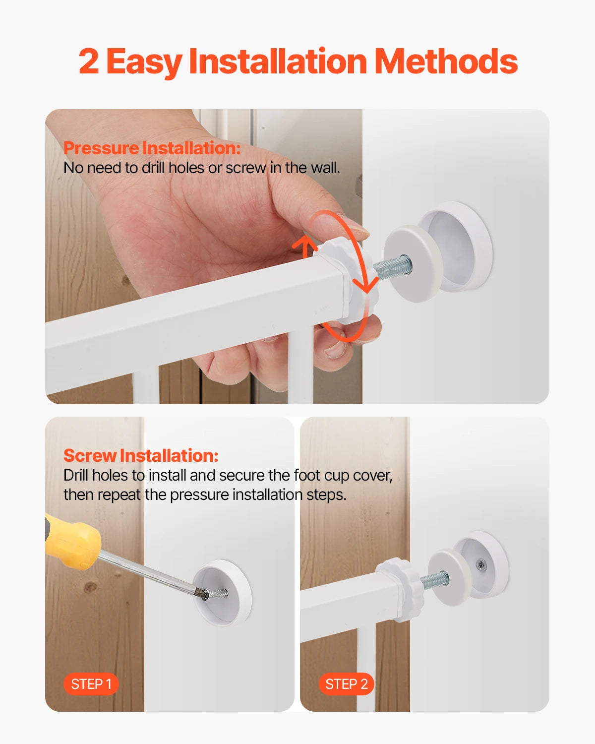 Pressure-Mount Walk-Through Pet and Baby Gate